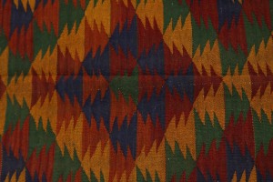 Vintage Tribal 4X12 Kelim Ghashghaie Persian Runner Rug