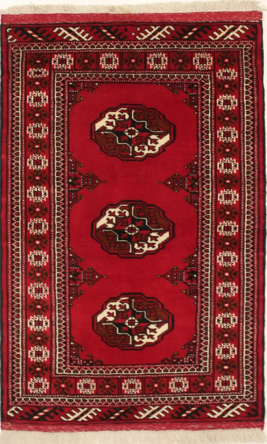 Scarlet Red Tribal 3X5 Turkoman Persian Area Rug