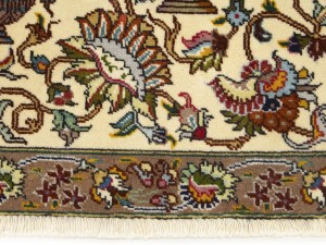 Vintage Cream Traditional Floral 2X3 Kashan Persian Rug