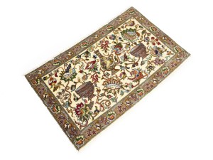 Vintage Cream Traditional Floral 2X3 Kashan Persian Rug