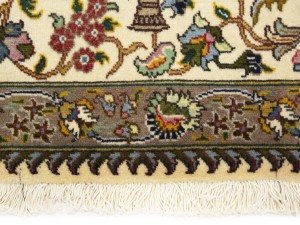 Vintage Cream Traditional Floral 2X3 Kashan Persian Rug