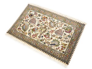 Vintage Cream Traditional Floral 2X3 Kashan Persian Rug