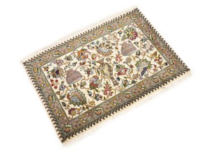 Vintage Cream Traditional Floral 2X3 Kashan Persian Rug