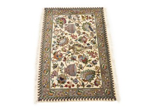 Vintage Cream Traditional Floral 2X3 Kashan Persian Rug