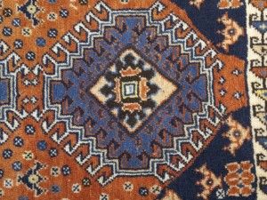 Vintage Tribal Orange 1'9X2'4 Yalameh Persian Rug