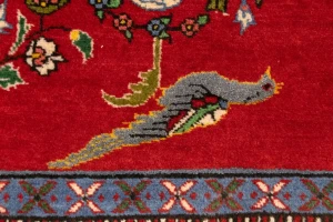 Vintage Cherry Red Floral 2'3X3'5 Kashan Persian Rug