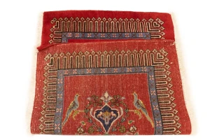 Vintage Cherry Red Floral 2'3X3'5 Kashan Persian Rug