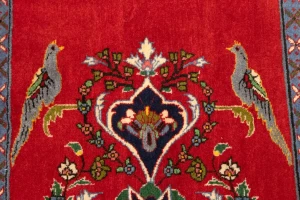 Vintage Cherry Red Floral 2'3X3'5 Kashan Persian Rug