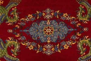 Vintage Pictorial Classic 2'5X3'8 Kashan Persian Rug