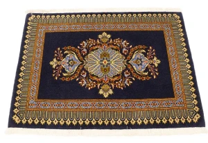 Vintage Dark Navy Classic 2'5X3'3 Kashan Persian Rug