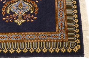 Vintage Dark Navy Classic 2'5X3'3 Kashan Persian Rug