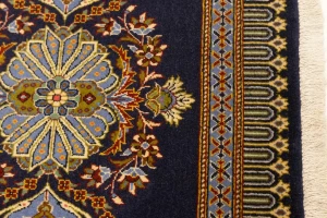 Vintage Dark Navy Classic 2'5X3'3 Kashan Persian Rug