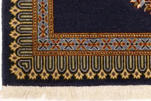 Vintage Dark Navy Classic 2'5X3'3 Kashan Persian Rug