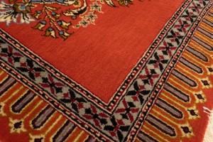 Vintage Reddish Orange Classic 2X3 Kashan Persian Rug