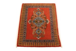Vintage Reddish Orange Classic 2X3 Kashan Persian Rug