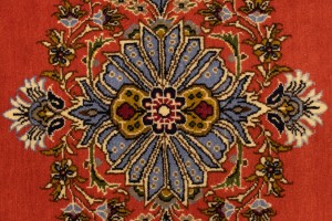 Vintage Reddish Orange Classic 2X3 Kashan Persian Rug