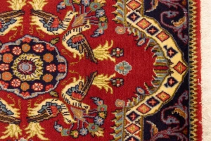Red Pictorial Classic 2'7X3'4 Ghom Kashan Persian Rug
