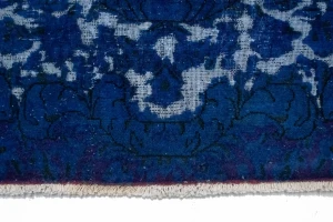 Overdyed Blue Antique Distressed 10X14 Tabriz Persian Rug