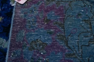 Overdyed Blue Antique Distressed 10X14 Tabriz Persian Rug