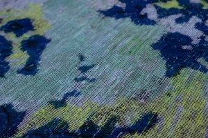 Overdyed Blue Antique Distressed 10X14 Tabriz Persian Rug