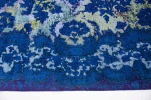 Overdyed Blue Antique Distressed 10X14 Tabriz Persian Rug
