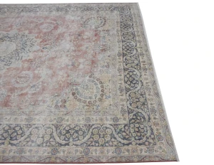 Muted Distressed Floral Antique 10X13 Kerman Persian Rug