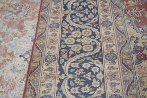 Muted Distressed Floral Antique 10X13 Kerman Persian Rug