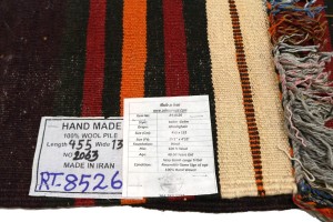 Semi Antique Multicolored Tribal 5X15 Kilim Persian Runner Rug