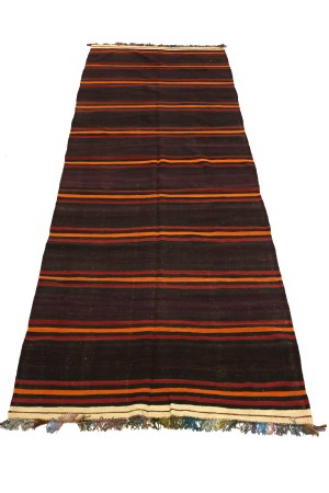 Semi Antique Multicolored Tribal 5X15 Kilim Persian Runner Rug