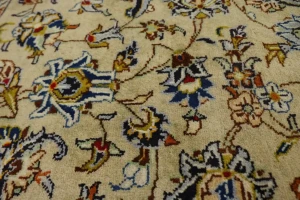 Beige Vintage Traditional 9X13 Kashan Persian Oriental Rug