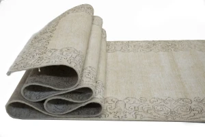 Muted Antique Distressed 2'8X15'7 Tabriz Persian Runner Rug