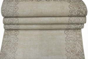 Muted Antique Distressed 2'8X15'7 Tabriz Persian Runner Rug