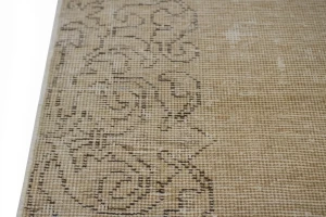 Muted Antique Distressed 2'8X15'7 Tabriz Persian Runner Rug