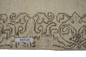 Muted Antique Distressed 2'8X15'7 Tabriz Persian Runner Rug