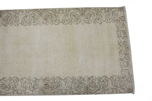 Muted Antique Distressed 2'8X15'7 Tabriz Persian Runner Rug