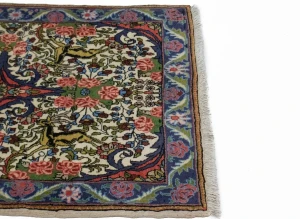 Cream Floral Pictorial 2'6X4 Bidjar Halvaei Persian Rug