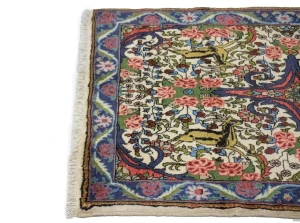 Cream Floral Pictorial 2'6X4 Bidjar Halvaei Persian Rug