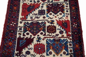 Cream Vintage Tribal Pictorial 3X4 Abadeh Persian Oriental Rug