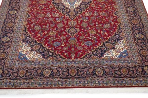 Vintage Red Traditional 10X13 Kashan Persian Rug