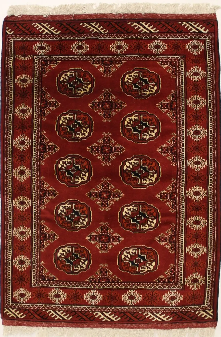 Red Tribal 3'5X5 Turkoman Persian Rug