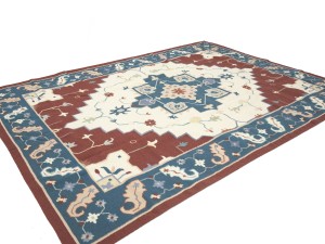 Cream Geometric Dhurrie 9X12 Modern Oriental Rug