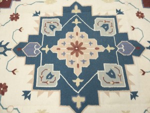 Cream Geometric Dhurrie 9X12 Modern Oriental Rug