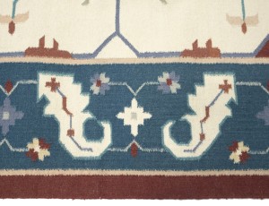 Cream Geometric Dhurrie 9X12 Modern Oriental Rug