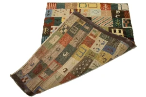 Multicolored Checker Tribal 3X4 Gabbeh Persian Rug