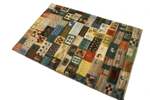 Multicolored Checker Tribal 3X4 Gabbeh Persian Rug