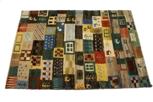 Multicolored Checker Tribal 3X4 Gabbeh Persian Rug
