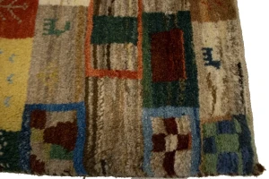 Multicolored Checker Tribal 3X4 Gabbeh Persian Rug