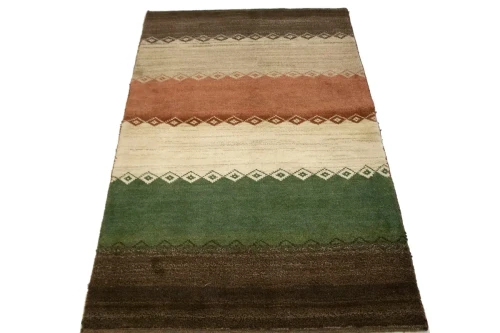Vintage Tribal Stripes 3'5X5'3 Gabbeh Persian Rug