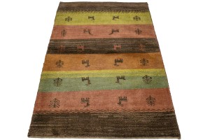 Multicolored Tribal Stripes 3X5 Gabbeh Persian Rug