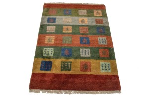 Multicolored Stripes Tribal 2'7X3'8 Gabbeh Persian Rug